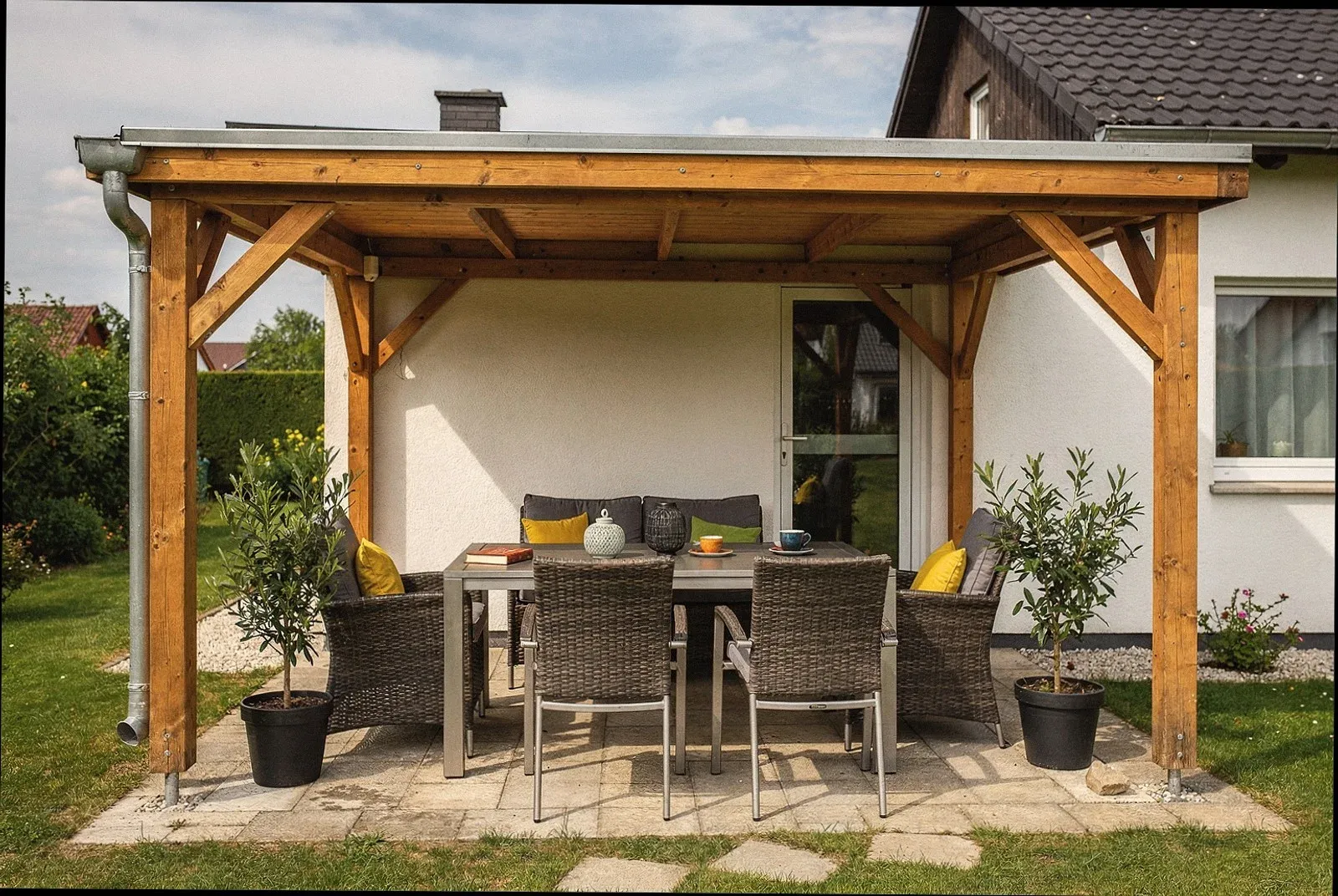 Terrassenüberdachung aus Holz in Iserlohn